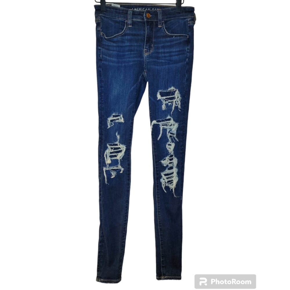American Eagle, Jeggings, Next Level Stretch, Distressed w/ Patching, Wo 2 X-Lon